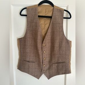 Yves Saint Laurent Brown Tweed Wool Vest